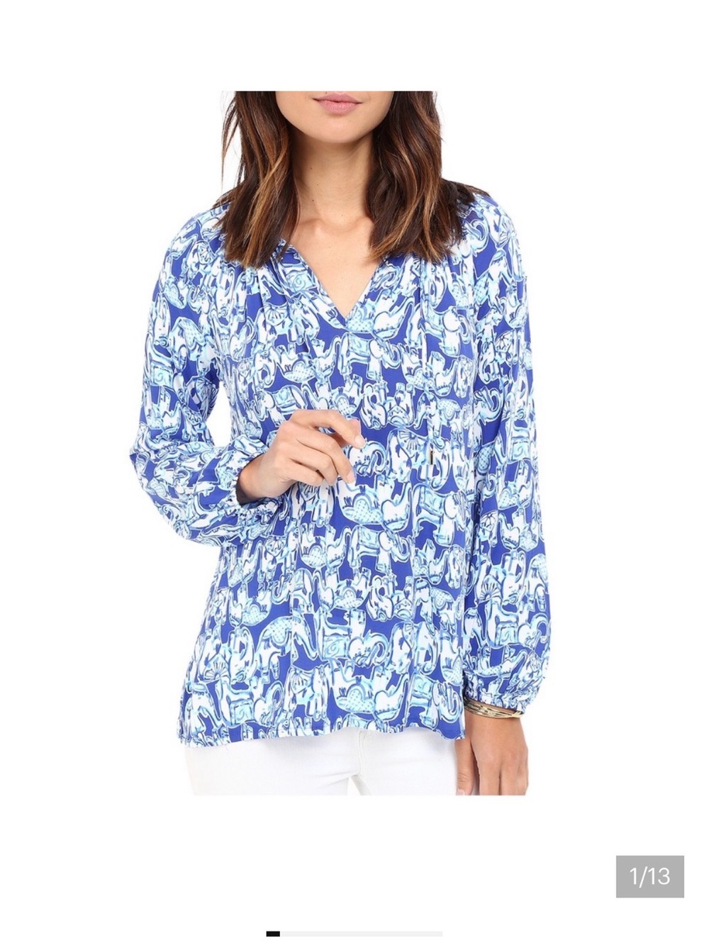 EUC Lilly Pulitzer Willa Top in Bomber Blue | Size S